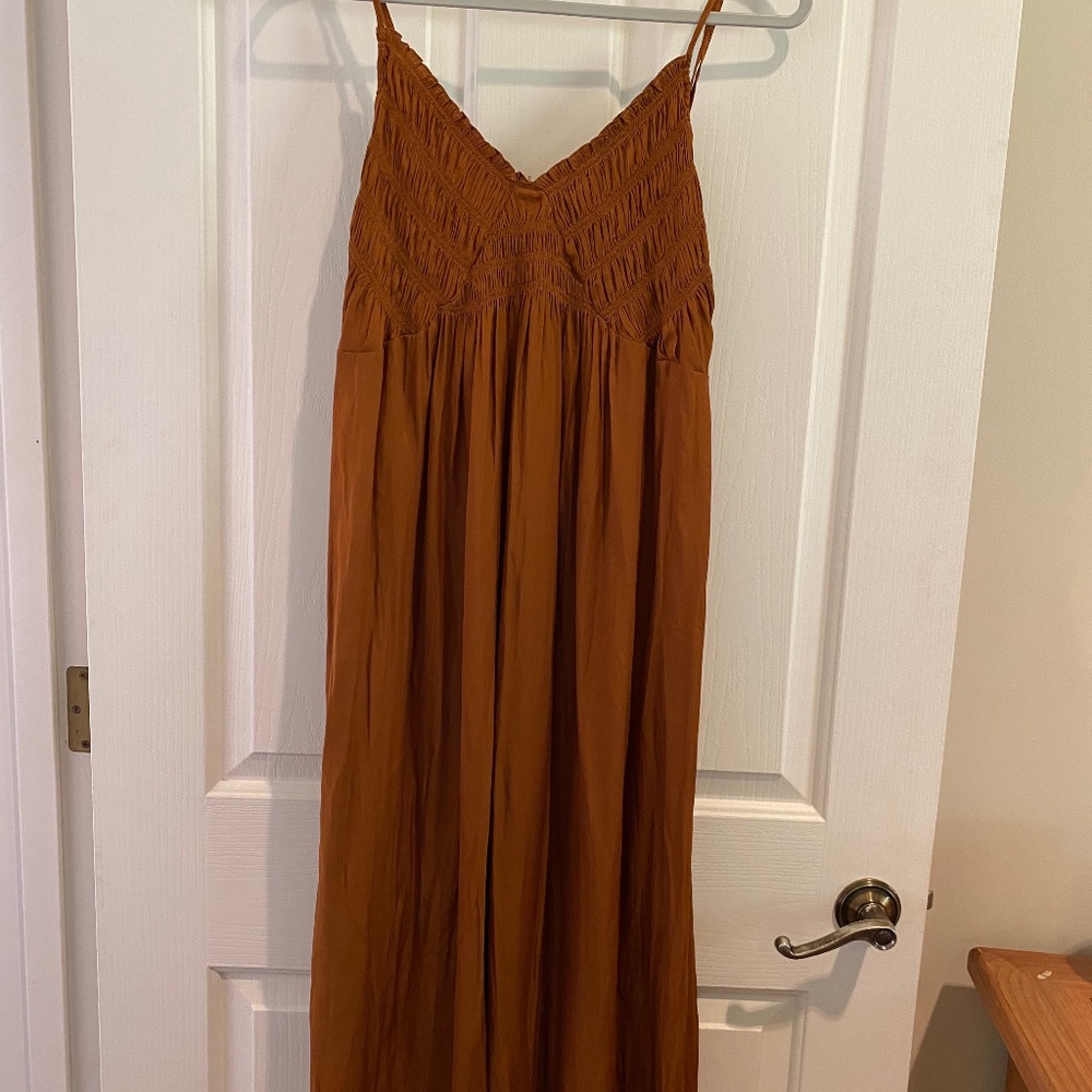 Copper midi dress